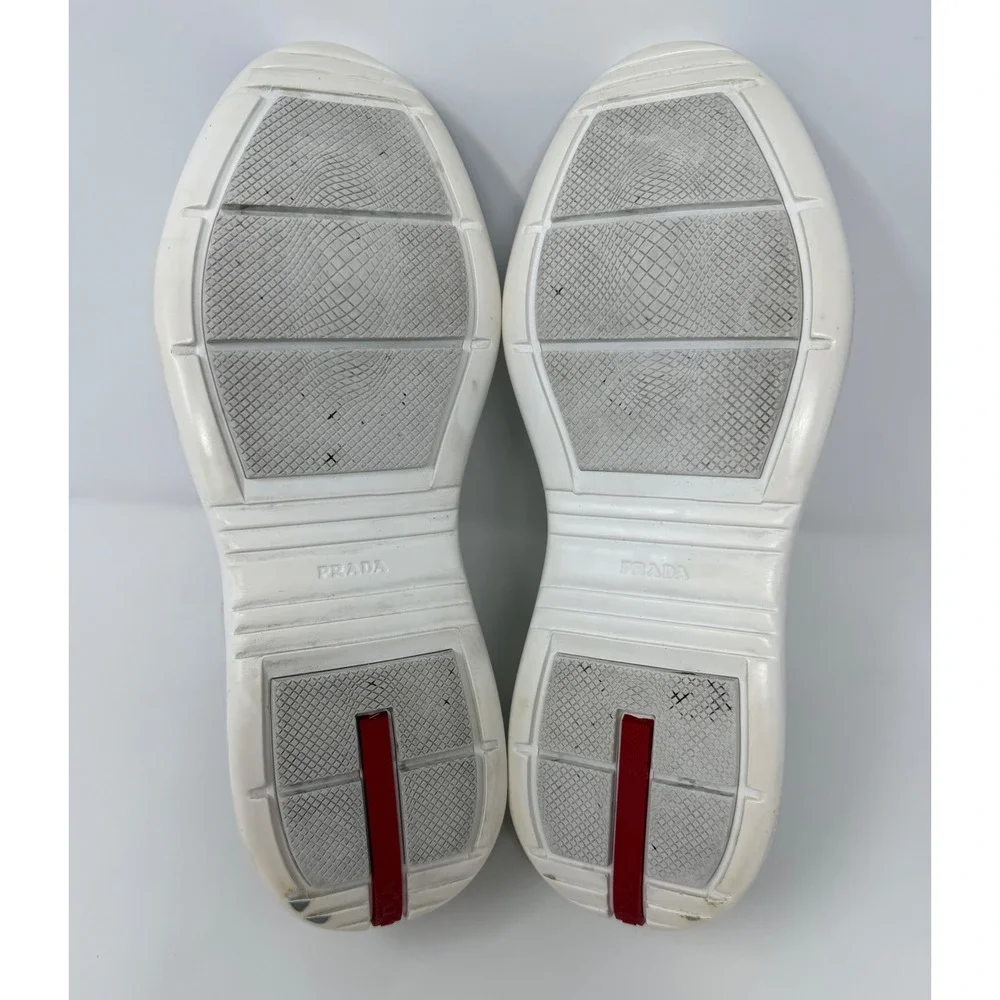 Prada Americas Cup Sneaker White/Black Size 11.5 US 10.5 UK
